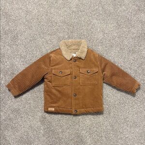 Brown Corduroy Jacket with Sherpa Collar